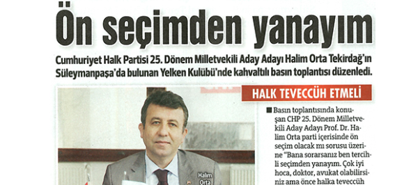 Ön Seçimden Yanayım (Devrim Gazetesi)