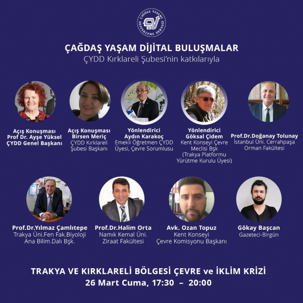 Trakya ve Kırklareli Bölgesi Çevre ve İklim Krizi 26 Mart Cuma, 17:30-20:00